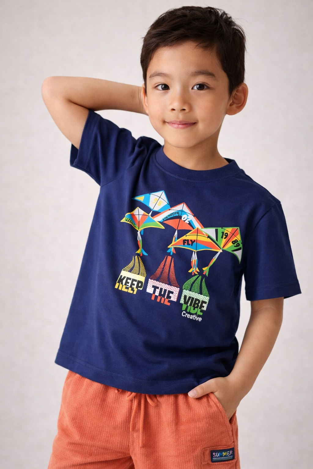 Boys’ 2-Piece Set “ Mountain Graphic T-Shirt & Textured Shorts