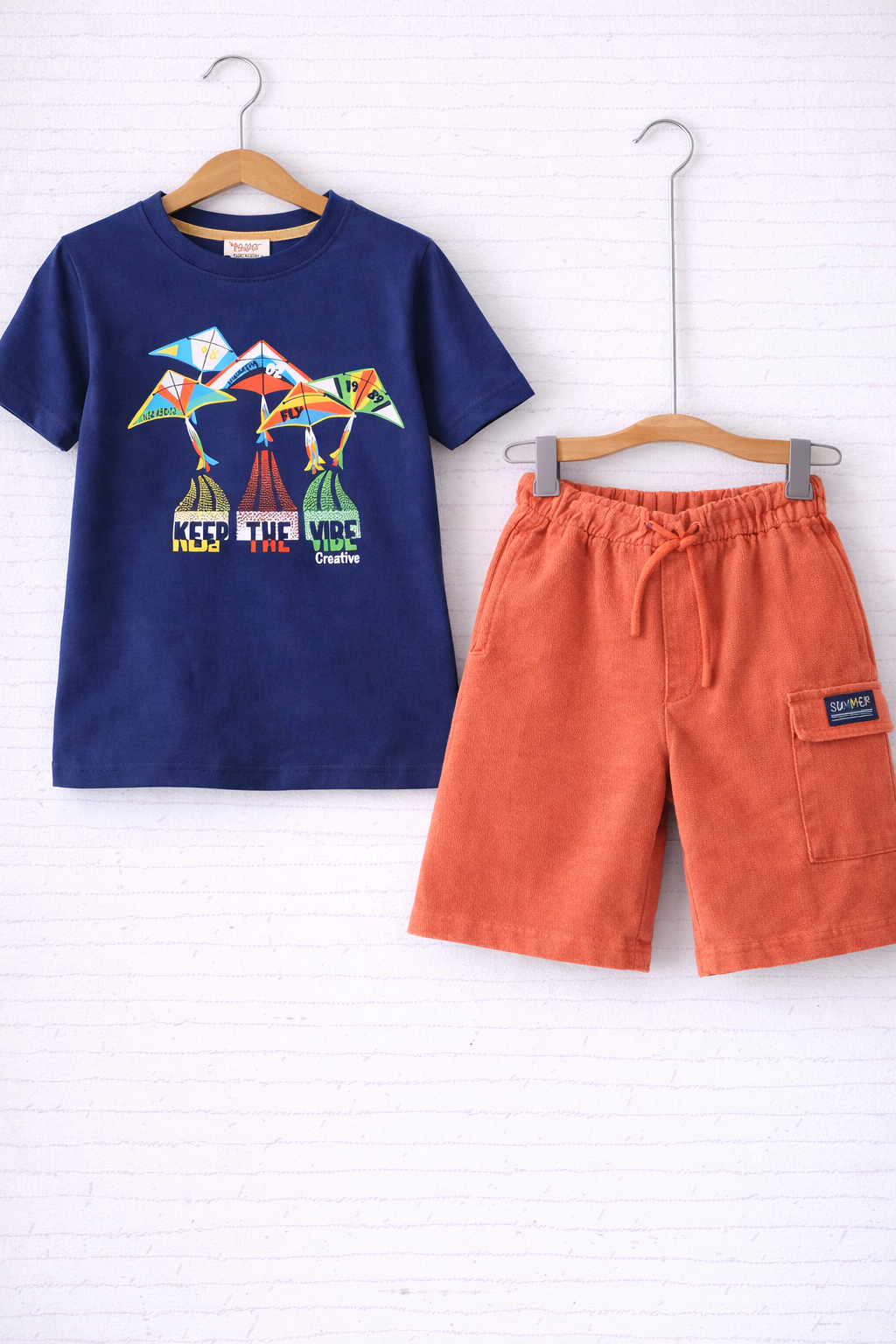 Boys’ 2-Piece Set “ Mountain Graphic T-Shirt & Textured Shorts
