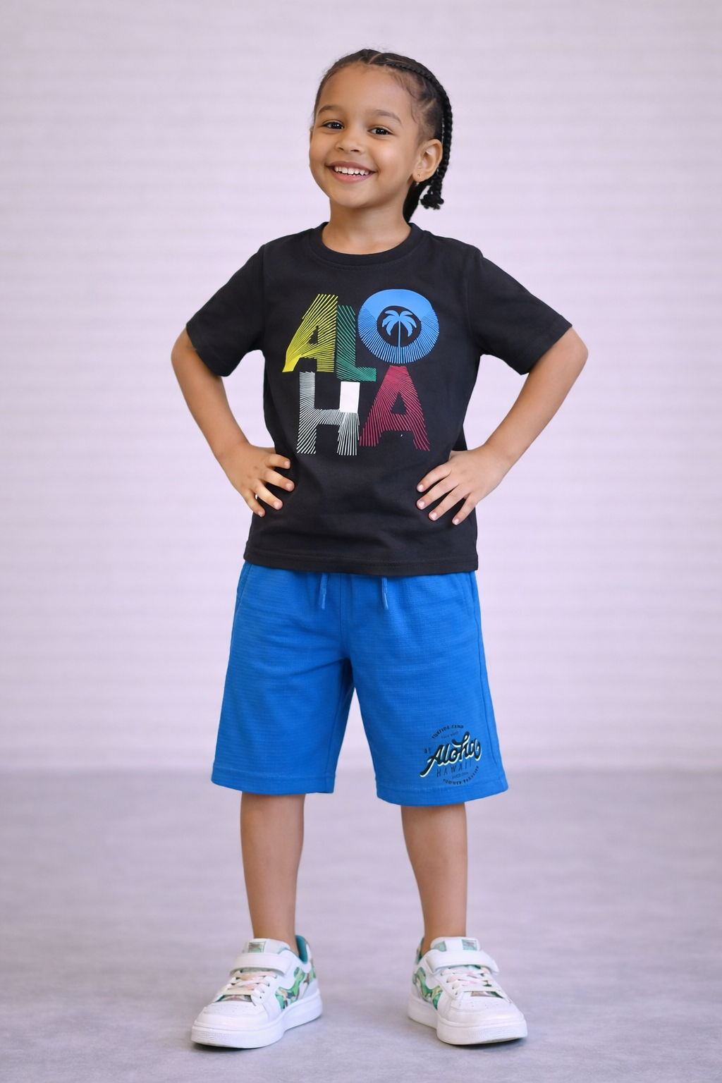 Boys’ 2-Piece Set “ Œaloha” Graphic T-Shirt & Shorts