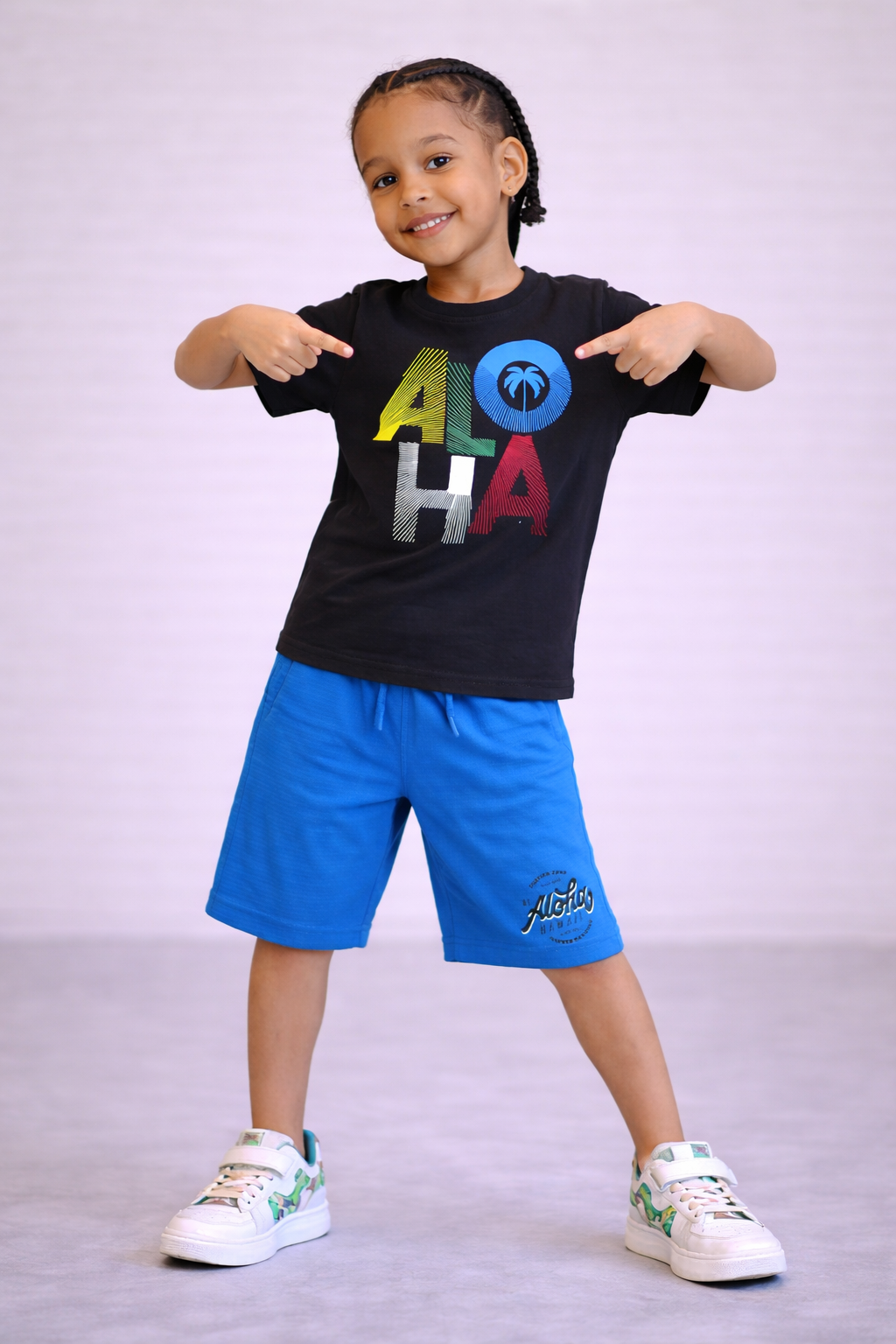 Boys’ 2-Piece Set “ Œaloha” Graphic T-Shirt & Shorts