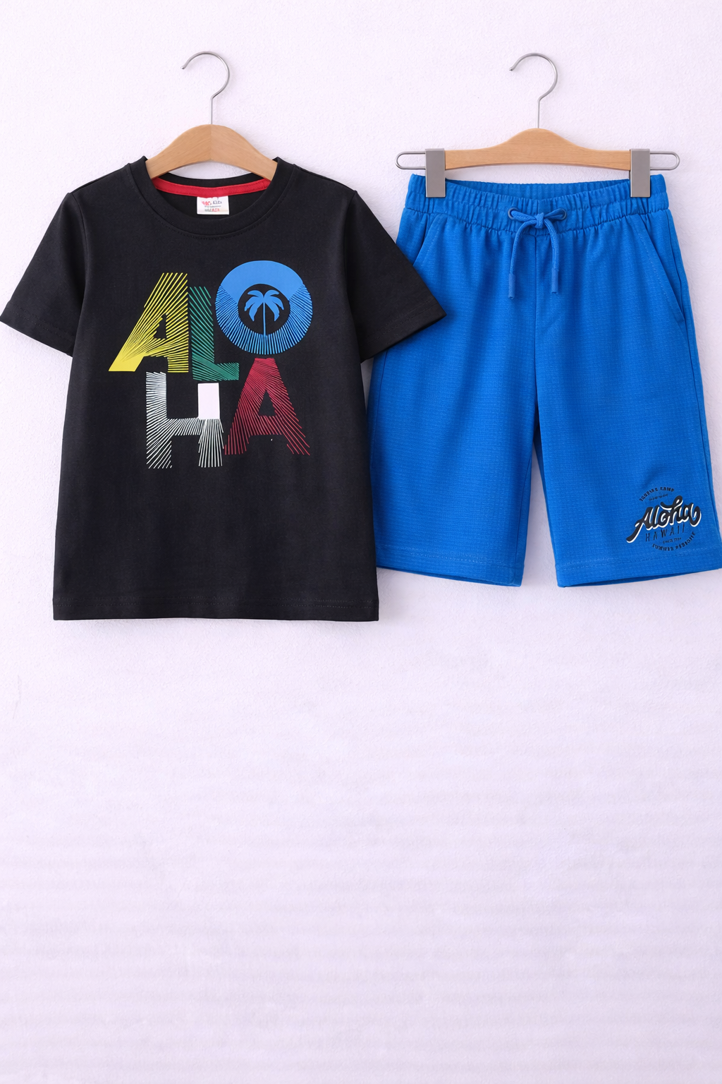 Boys’ 2-Piece Set “ Œaloha” Graphic T-Shirt & Shorts