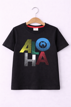 Boys’ 2-Piece Set “ Œaloha” Graphic T-Shirt & Shorts