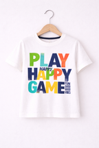 Boys’ 2-Piece Set “ Œplay Happy Game” Graphic T-Shirt & Textured Shorts