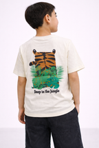 Boys’ 2-Piece Set “ Tiger Graphic T-Shirt (Front & Back Print) & Shorts