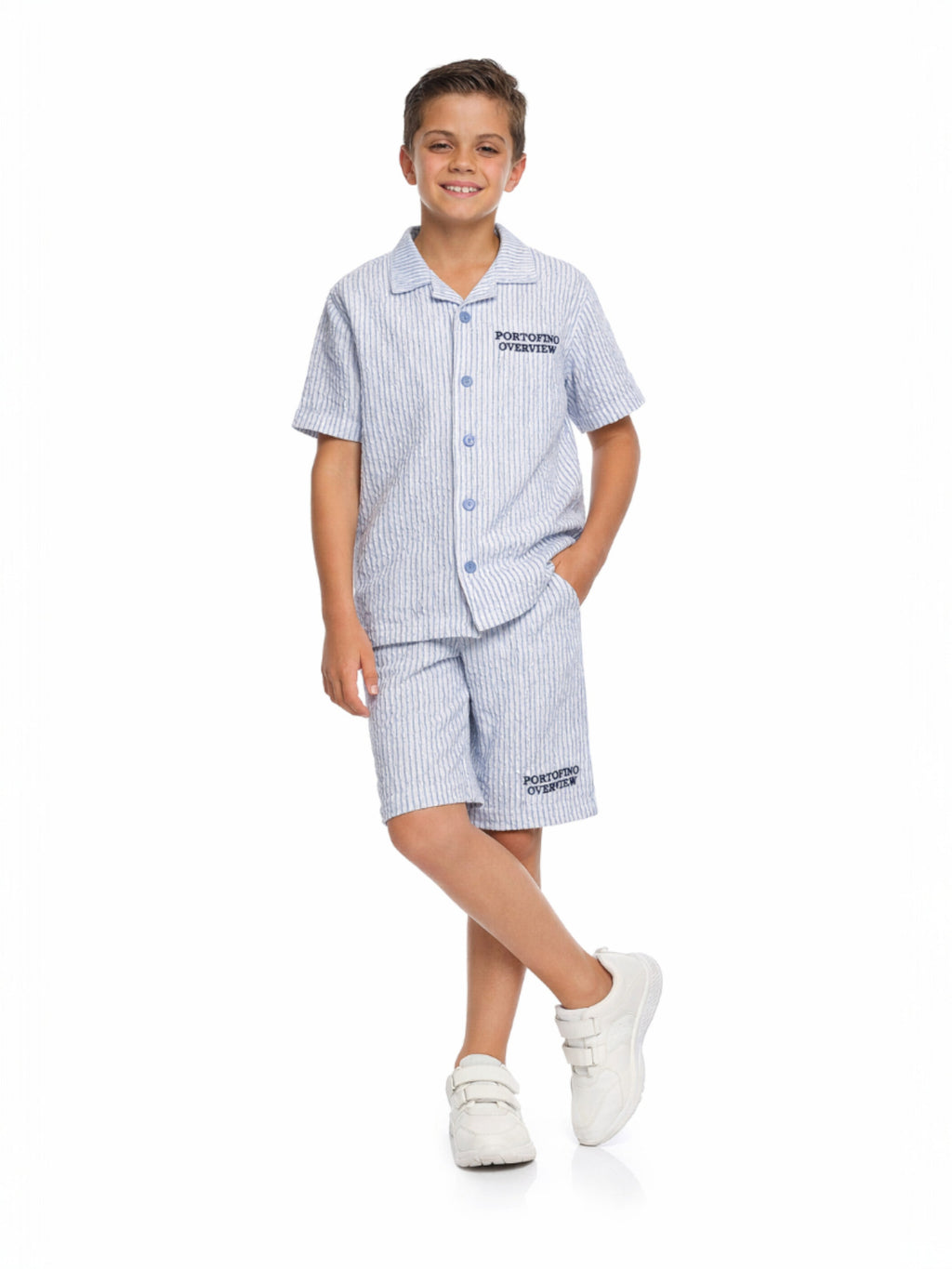 Boys 2Pc Striped Shirt Set