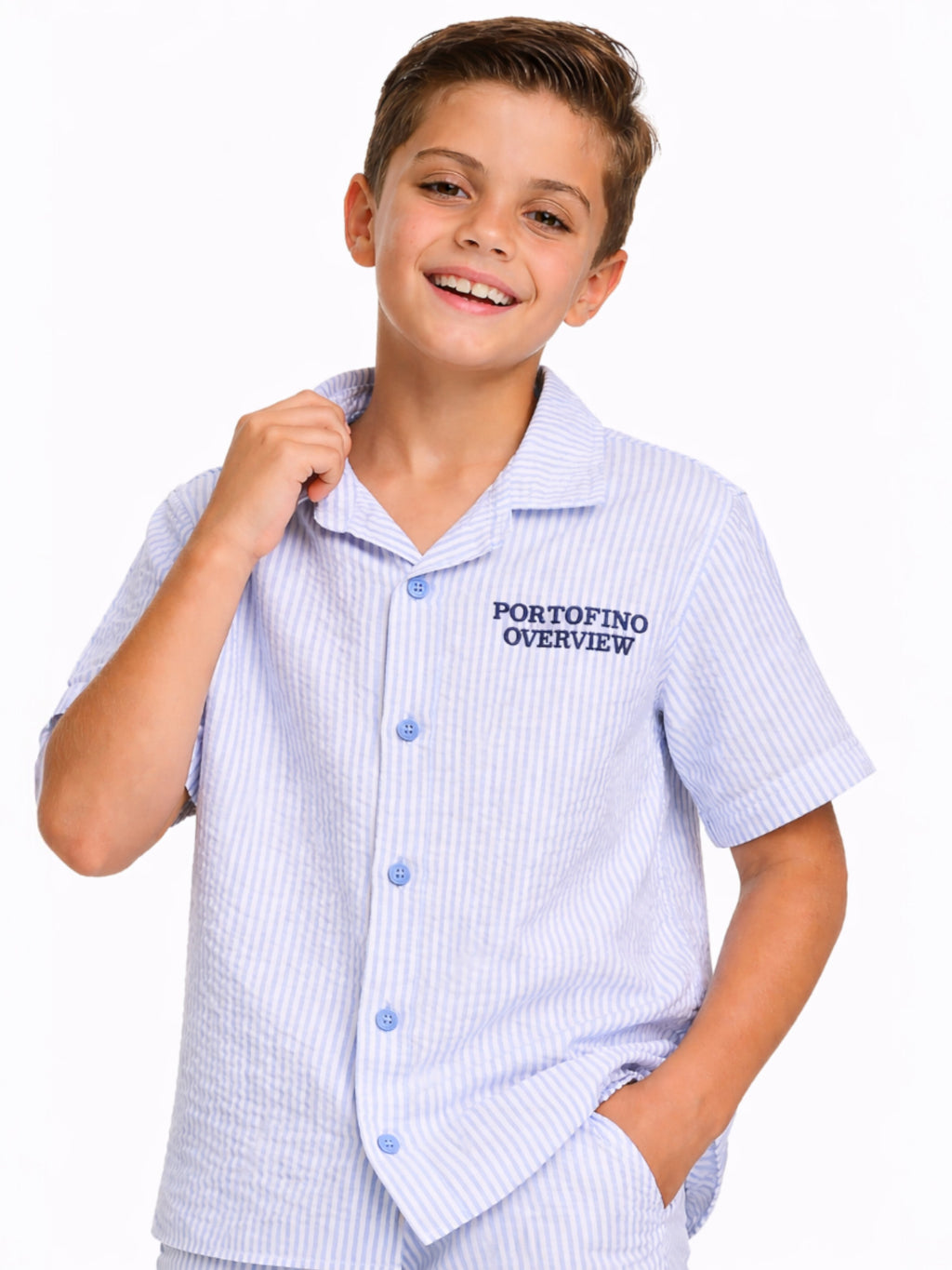 Boys 2Pc Striped Shirt Set