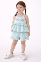 Girls 2 Pice Set, Top And Shorts And Matching Sunglasses