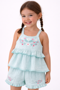 Girls 2 Pice Set, Top And Shorts And Matching Sunglasses