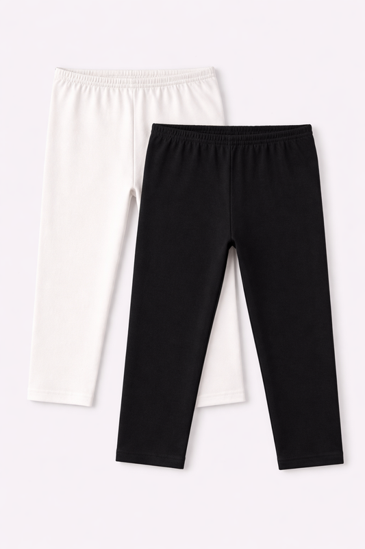 Girls’ Capri Leggings Multipack (2 Pack) “ Basic Stretch Capri Leggings