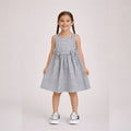 Girls’ Woven Striped Dress “ Bow Detail Sleeveless Dress