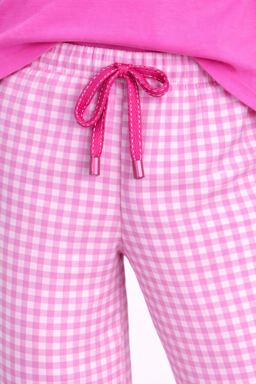 Girls Wake Up Lemon Tee & Pink Gingham Pants Set