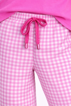 Girls Wake Up Lemon Tee & Pink Gingham Pants Set