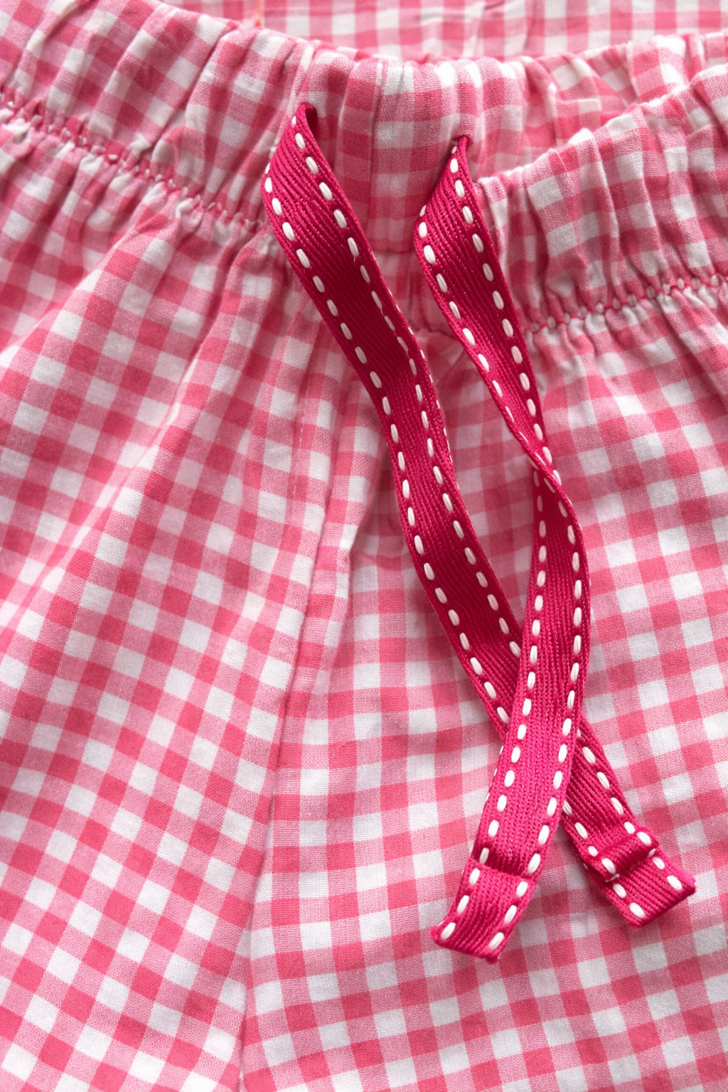 Girls’ Pajama Set “ Œpicnic Day” Graphic T-Shirt & Gingham Shorts