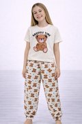 Girls’ Pajama Set “ Œsnuggle Time” Teddy T-Shirt & Printed Jogger Pants