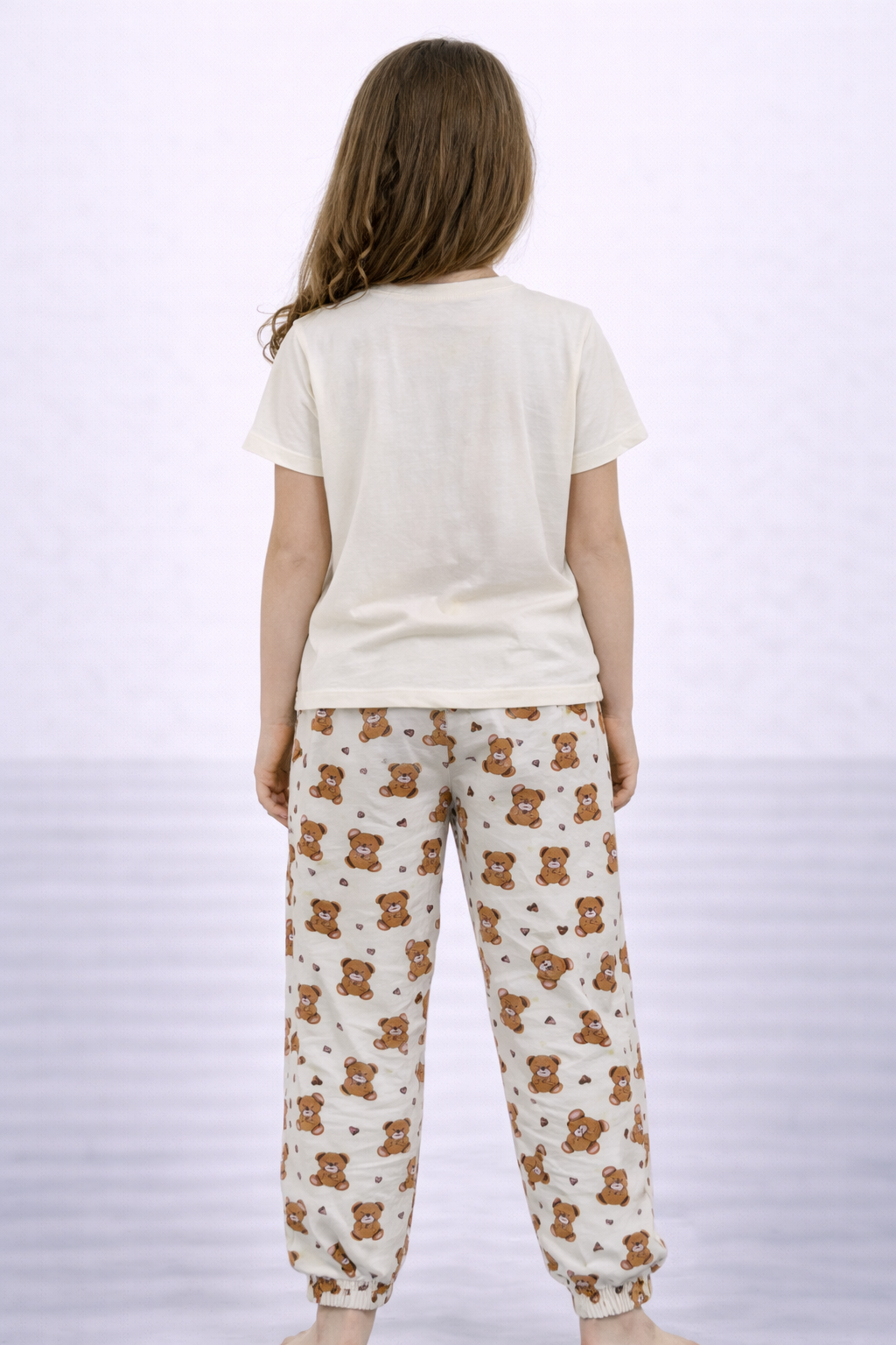 Girls’ Pajama Set “ Œsnuggle Time” Teddy T-Shirt & Printed Jogger Pants