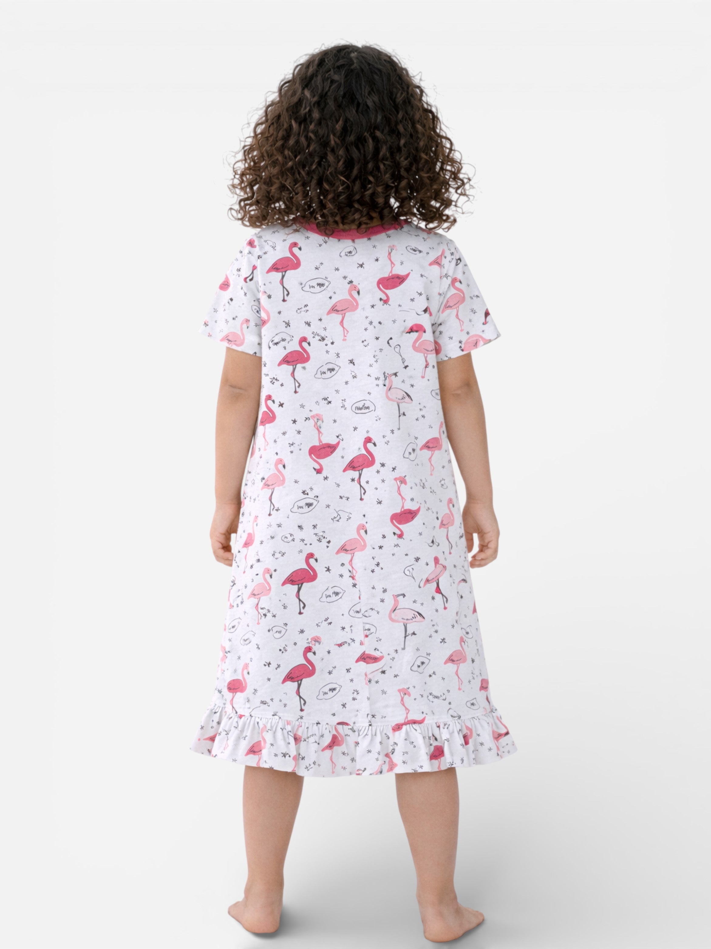 Girls’ Nightdress “ Flamingo Print Sleep Tee Dress