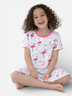 Girls’ Nightdress “ Flamingo Print Sleep Tee Dress