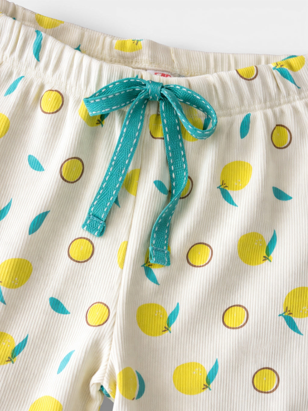 Girls’ Pajama Set “ Œhello Summer” Frill Sleeve Top & Lemon Print Pants