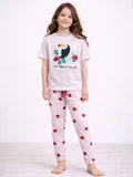 Girls’ Pajama Set “ Toucan Graphic T-Shirt & Heart Print Pants