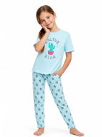 Girls’ Pajama Set “ Œcactus Star” Frill Sleeve Top & Printed Pants