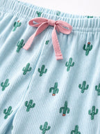 Girls’ Pajama Set “ Œcactus Star” Frill Sleeve Top & Printed Pants