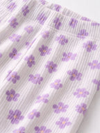 Girls’ Pajama Set “ Butterfly Graphic Frill Sleeve Top & Star Print Pants
