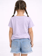 Girls Lemonade Treat Embellished T-Shirt (Lavender- Relaxed Fit)