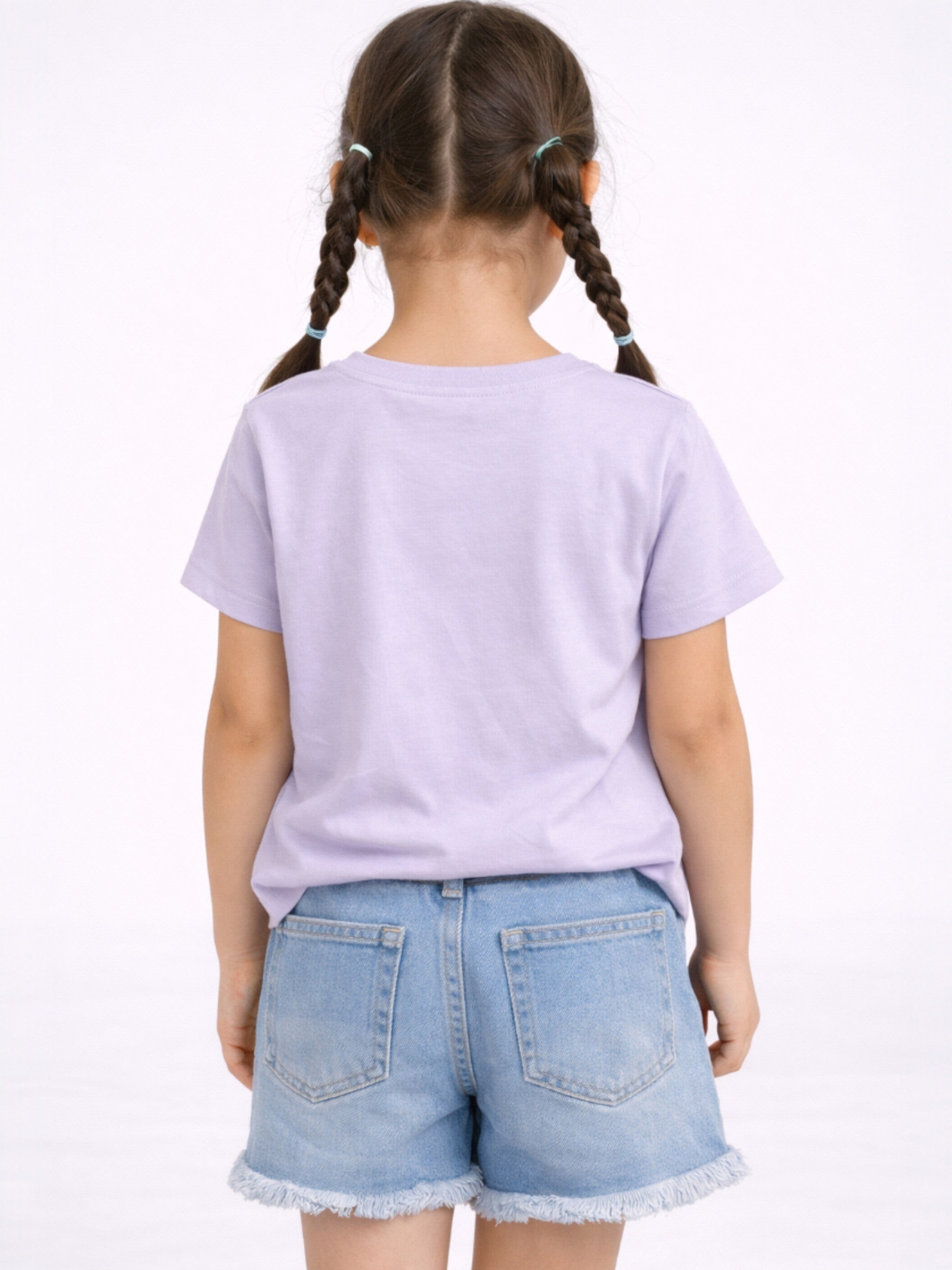 Girls Lemonade Treat Embellished T-Shirt (Lavender- Relaxed Fit)