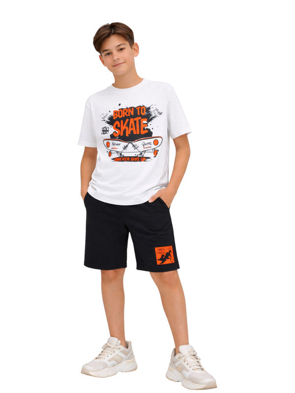 Boys 2 Pc "Born To Skate" T-Shirt & Shorts Set (Relaxed Fit)