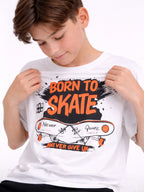 Boys 2 Pc "Born To Skate" T-Shirt & Shorts Set (Relaxed Fit)
