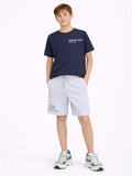 Boys Football Graphic T-Shirt & Light Blue Denim Shorts Set (Relaxed Fit)