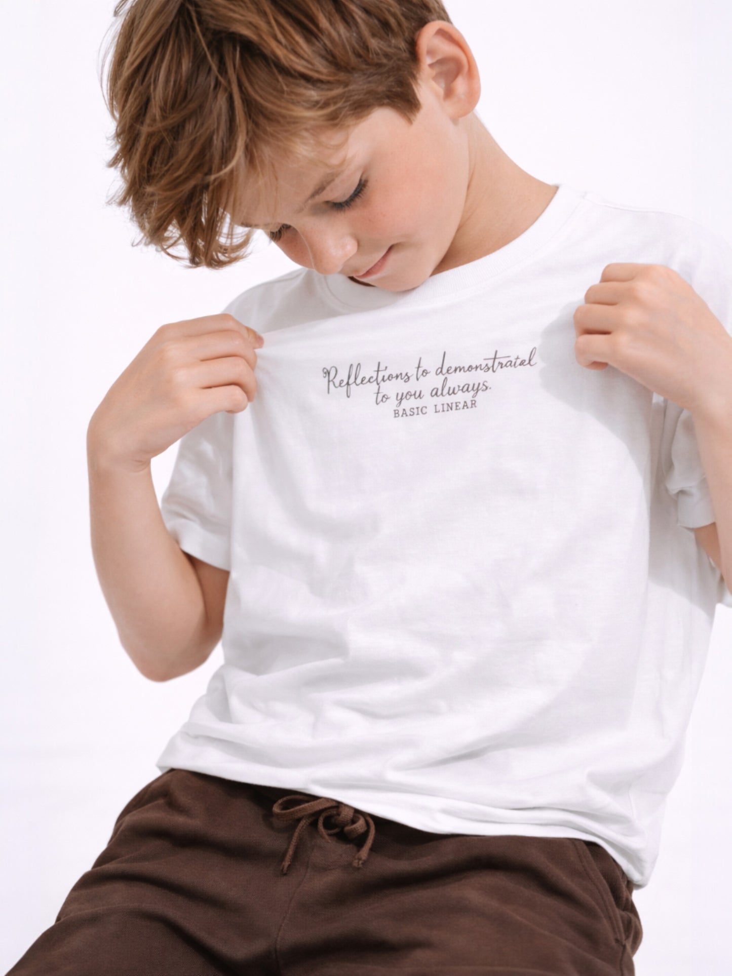 Boys Mountain Sun Graphic T-Shirt & Brown Shorts Set