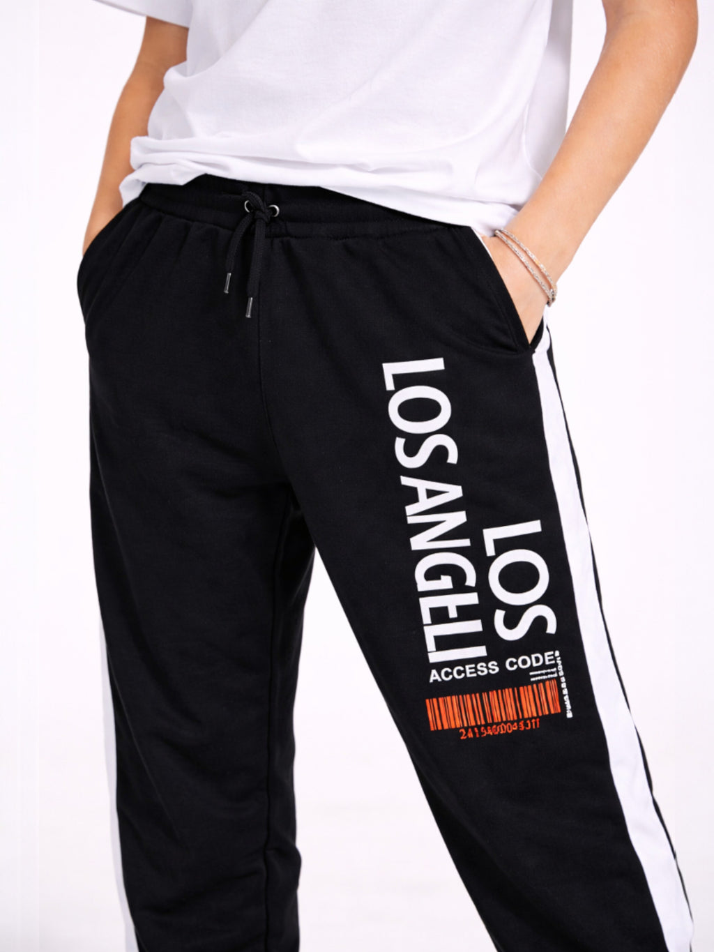 Boys Basketball Print T-Shirt & Black Joggers Set