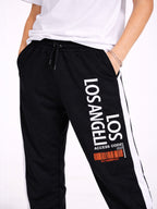 Boys Basketball Print T-Shirt & Black Joggers Set
