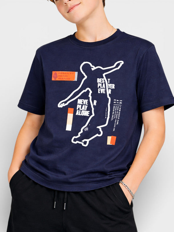 Boys Skater Graphic T-Shirt & Black Shorts Set