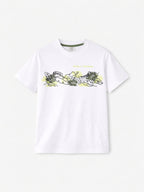 Boys Nature Sketch T-Shirt & Olive Cargo Shorts Set