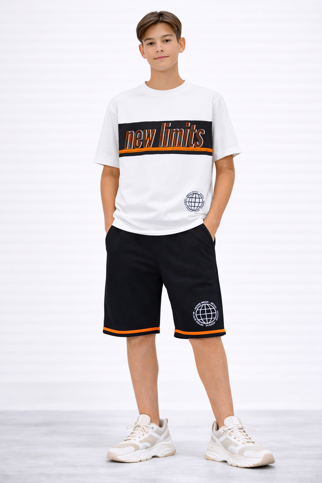 Boys New Limits Oversized T-Shirt & Black Shorts Set