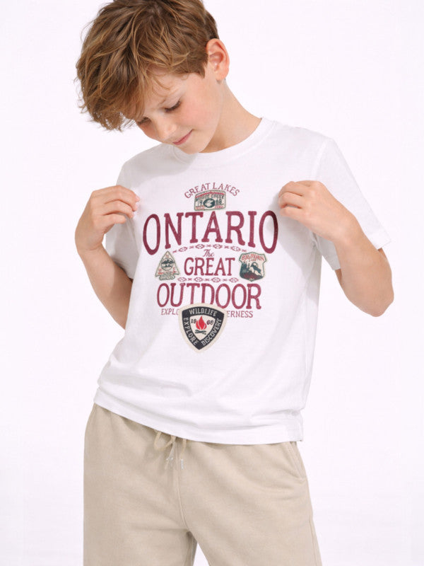Boys Ontario Club Player T-Shirt & Beige Joggers Set