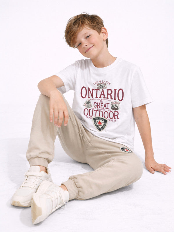 Boys Ontario Club Player T-Shirt & Beige Joggers Set
