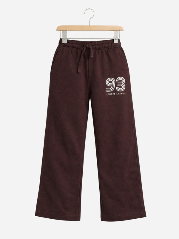 Girls 2 Pc Set Œ93 Sports League” T-Shirt & Pants Set “ White & Brown