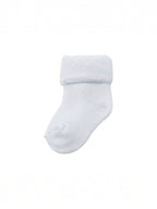 White Baby Roll Top Toweling Socks 4 Pack