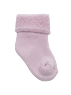 Pink, Purple Baby Roll Top Toweling Socks 4 Pack