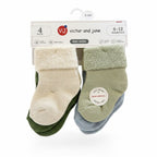 Mixed Muted Baby Roll Top Toweling Socks 4 Pack