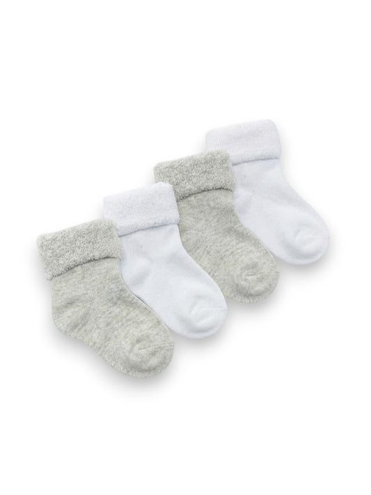 Neutral Baby roll top towel king socks 4 pack