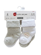 Neutral Baby Roll Top Towel King Socks 4 Pack