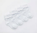 White Roll Top Baby Socks 4 Pack
