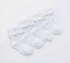 White Roll Top Baby Socks 4 Pack