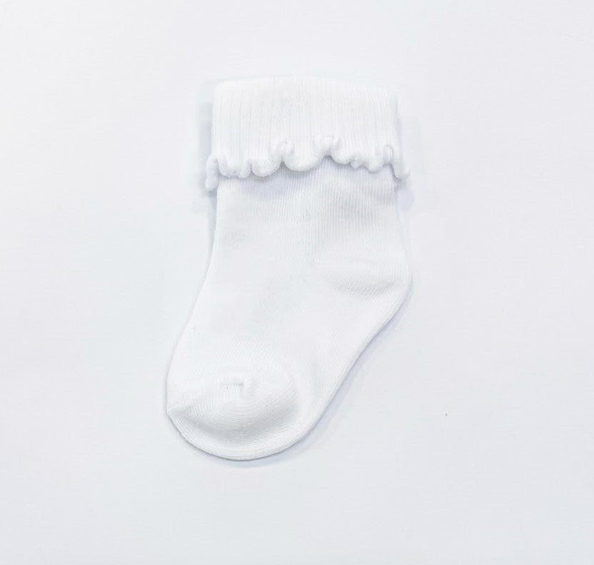 White Roll Top Baby Socks 4 Pack