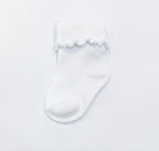 White Roll Top Baby Socks 4 Pack