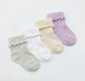 Purple Sparkle Roll Top 4 Pack Baby Socks